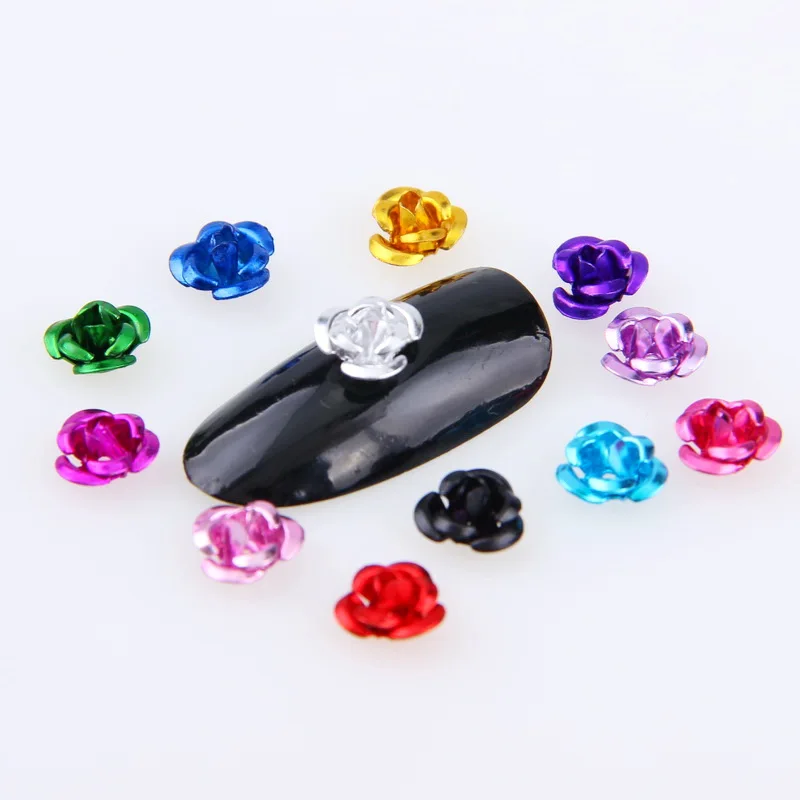 Декоративное колесо для дизайна ногтей 12 цветов 24 шт./компл.|metal 3d|beautiful rose flowerbeautiful