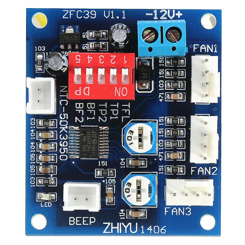 DC 12V Четыре провода 4 термостат PWM Скорость вентилятора модуль контроллера