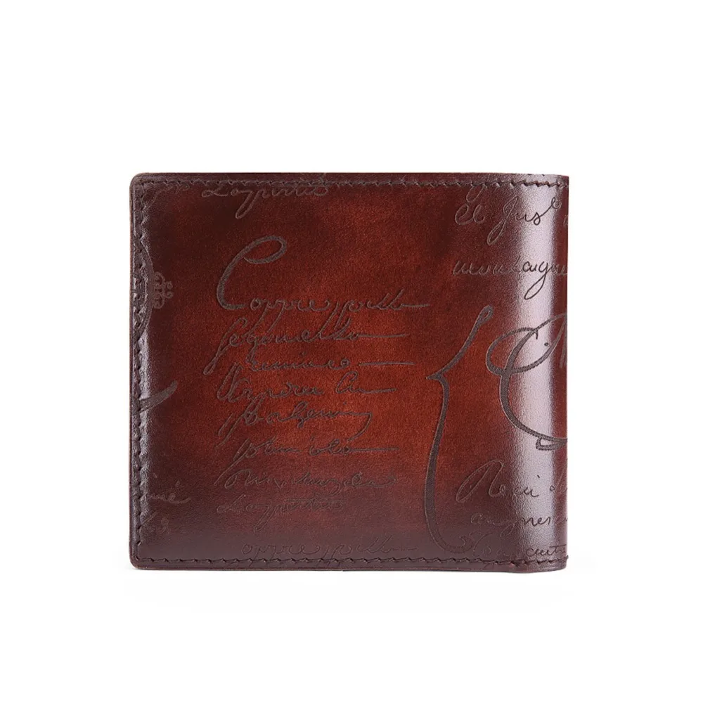 TERSE_Handmade мужской кошелек кожаный короткий в бордовый/синий/табак/железный серый