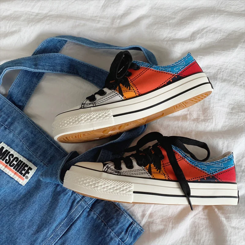 INS Harajuku/стильная парусиновая обувь Новинка 2019 года сезон лето Разноцветные