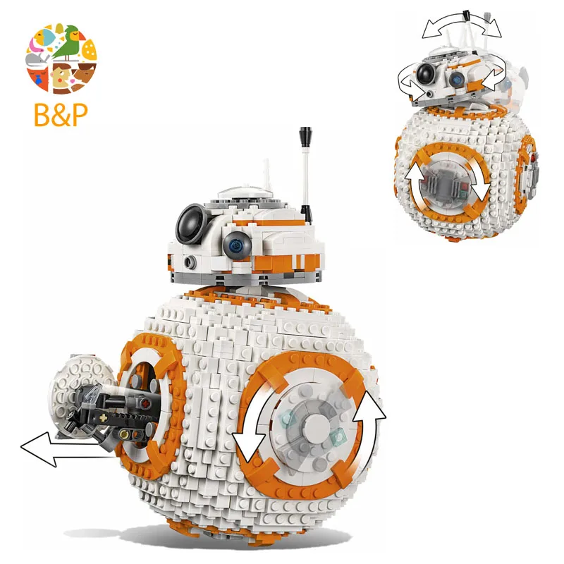 75187 1106 шт Звездные серии войны Межзвездный детектор BB-8 модель строительные блоки