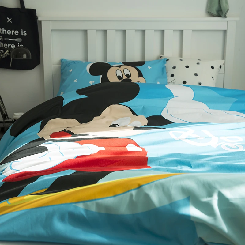 Комплект постельного белья Микки Маус 100% хлопок 3 предмета 1 2 м|mickey mouse bedding sets|duvet