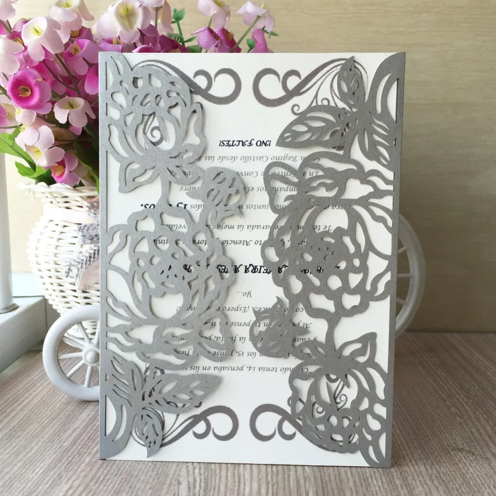 Новинка перламутровая бумажная открытка для свадебной вечеринки свадьбы