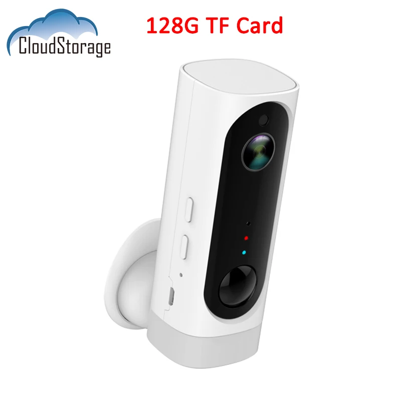 

Cloud Storage Rechargeable Battery Powered 720P HD Indoor Security WiFi IP Camera Two Way Audio 128G TF Card Battery IP Camera