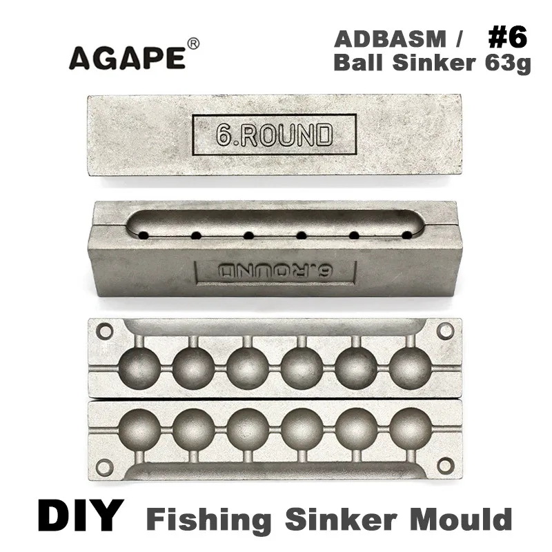 Agape DIY рыболовные шарики грузила пресс-форма ADBASM/#6 шариковый 63 г 6 полостей | Спорт