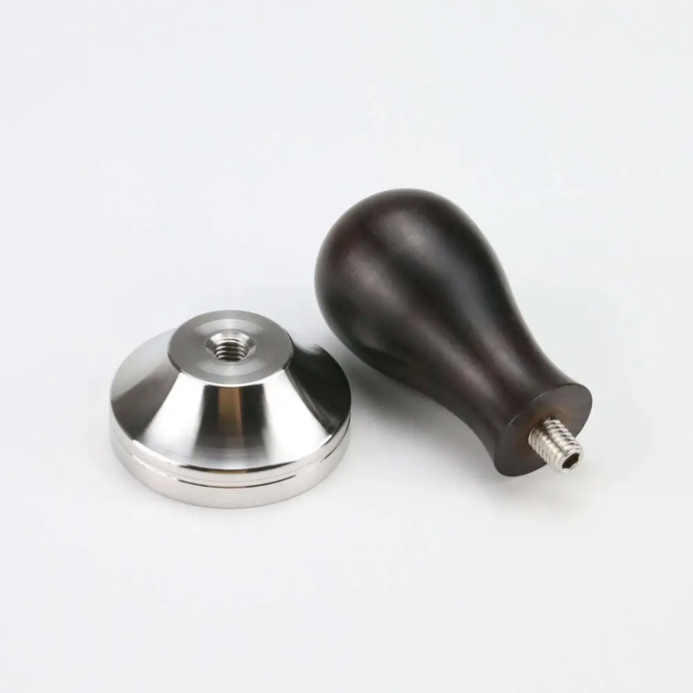 Tamper 41/49/51/53/57,5/58/58,35 мм Африканский царь чёрных дерева вскрытия Кофе порошок Молот кузнеца с 304 Нержавеющая сталь база Кофе аксессуары - Цвет: Tamper