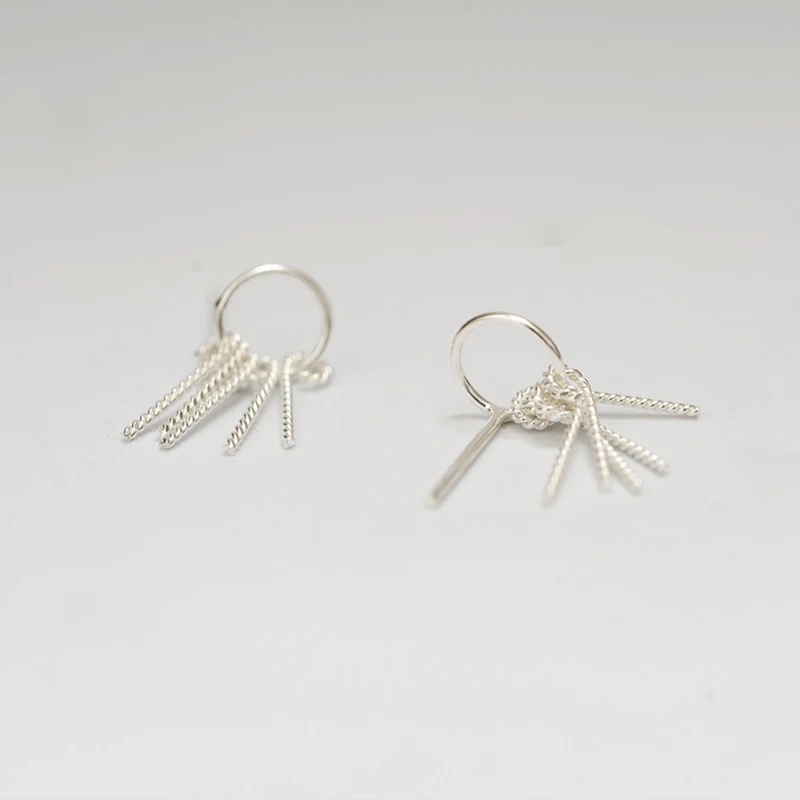 Женские серьги из серебра 925 пробы с кисточками 16 мм|earrings korean|925 sterling silver earringssilver