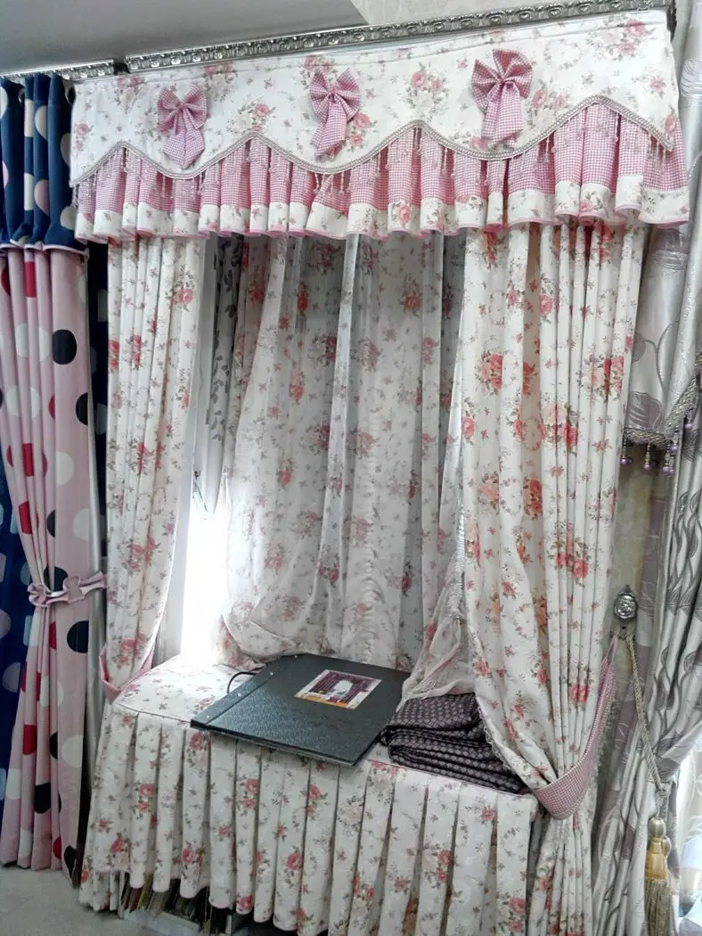 Шторы для детей домашние занавески дочки розовые тюлевые шторы с цветами