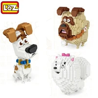 loz mini blocks cartoon dog model diy educational toy pet pomeranian small bulldog brinquedos kids building bricks gifts 9789