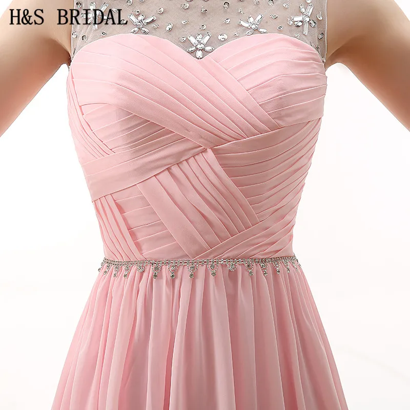 Женское вечернее платье H & S Черное шифоновое с прозрачными бусинами и для