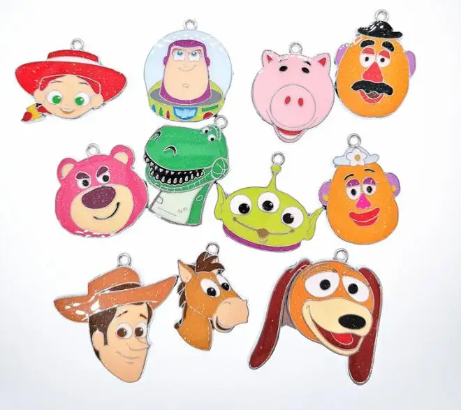 Новинка 10 шт мультяшная игрушка микс Эмаль ожерелье с металлической подвеской