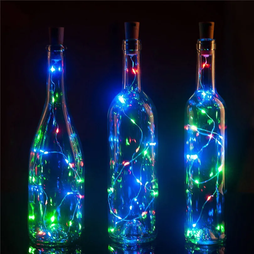 

10pcs/lot 75CM 1M 2M LED Copper Wire String Light with Bottle Stopper for Glass Craft Bottle Valentines Wedding Decoration light