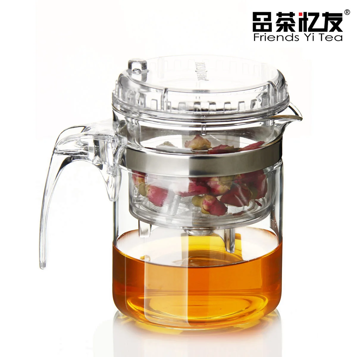 100% Genuine Kamjove TP-140 Art Tea Cup Teapot 300ml Glass tea Kettle strainer Elegant cup AUTO-OPEN set infuser de cha | Дом и сад