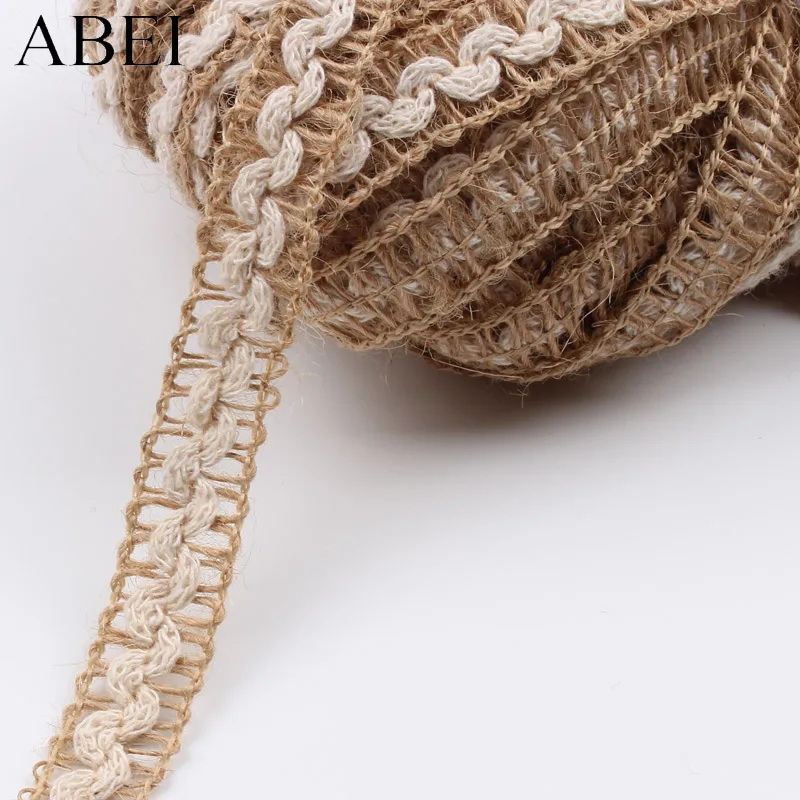 10Yards 15mm Knitted Cotton Thread Burlap Lace Trims DIY Jute Hemp Rope Ribbon Handmade Crafts Floral Accessories Ribbons | Дом и сад