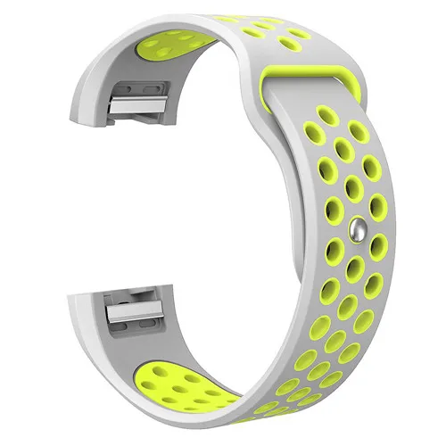 Цветной браслет для Fitbit Charge 2, спортивный силиконовый ремешок на запястье, для браслета Fitbit Charge 2, умный Браслет, умные аксессуары - Цвет: Gray green