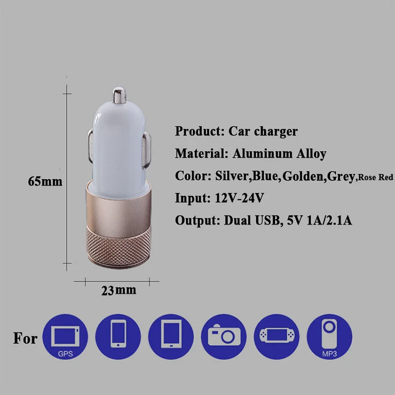 1 шт. автомобильное зарядное устройство с двумя USB портами А 2 А|usb charger lighter|lighter usb