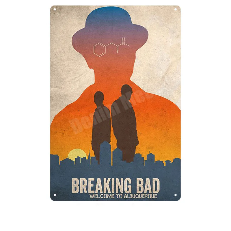 K Винтажная металлическая Жестяная Табличка с надписью «Breaking Bad» для паба, бара, казино, клуба, декоративная тарелка, рисунок Гейзенберга, настенные художественные наклейки для фильмов, N279 - Цвет: K