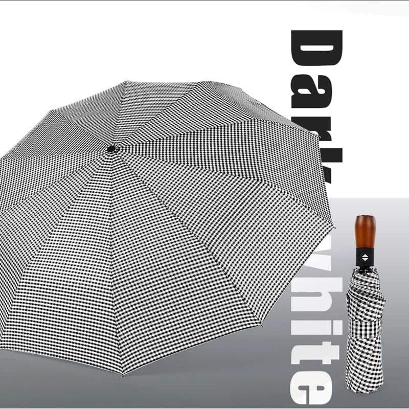 Черный ветроустойчивый мужской деловой зонт карандаш с черным покрытием женские