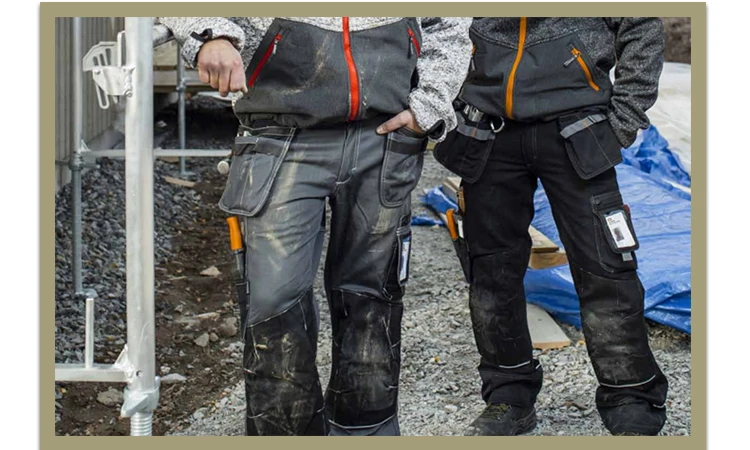 Брюки Hi Vis из хлопка с карманами для работы, Мужская одежда для работы, мужские брюки, прочные износостойкие брюки B114