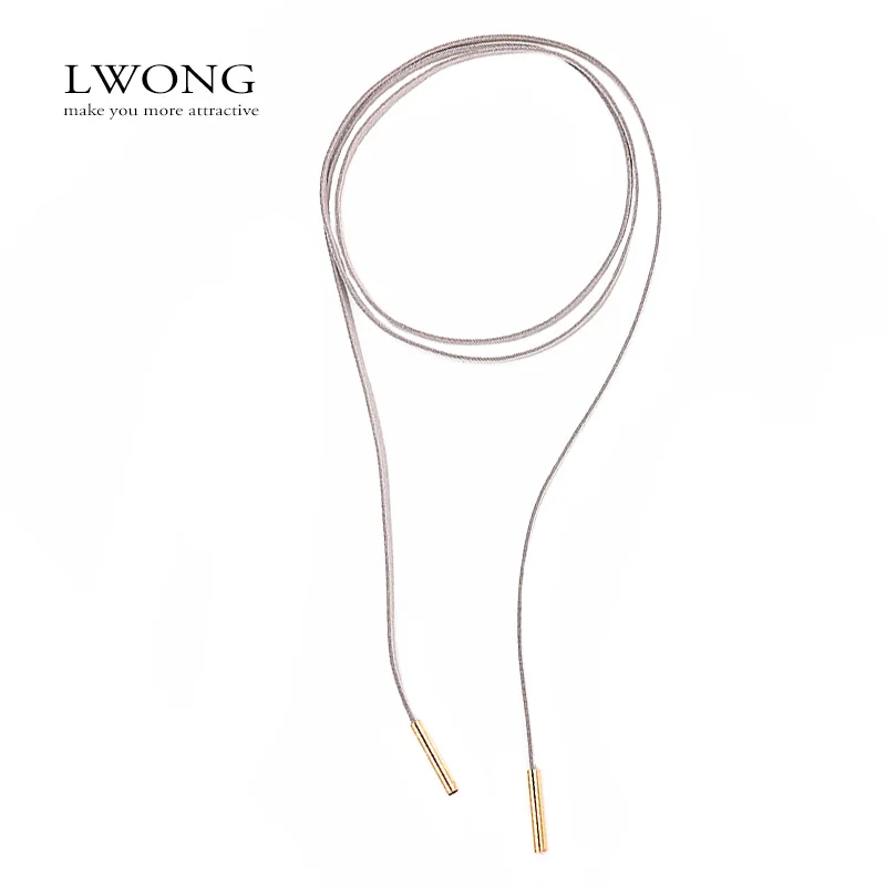 2016 Новая Мода черная замша кожа Обёрточная бумага колье Готический Boho галстук