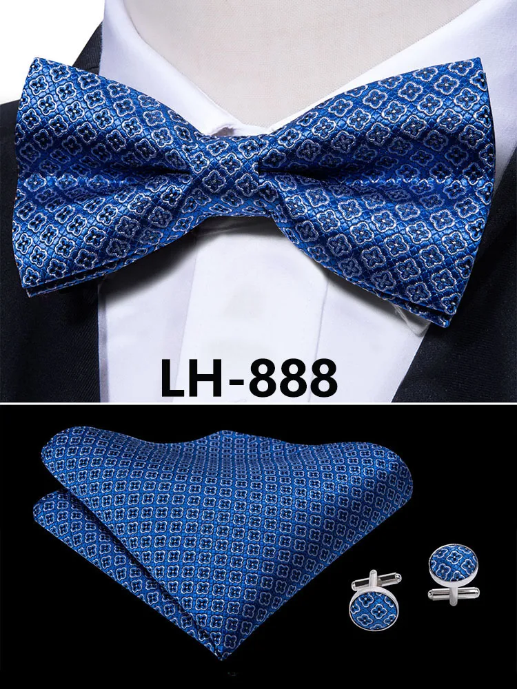 LF-803 Barry.Wang, модные мужские галстуки-бабочки из шелка, белые галстуки-бабочки Пейсли для мужчин, Свадебные вечерние галстуки для жениха, подарок для мужчин - Цвет: LH-888