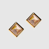 amorita boutique simple square glass earrings