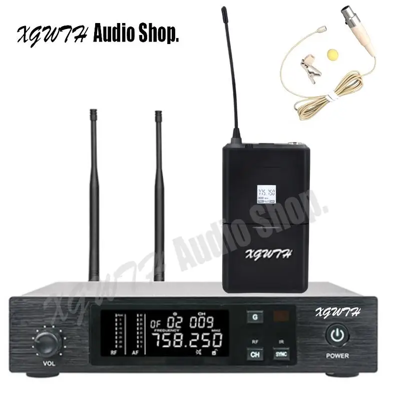 Skin Lavalier Mic Сценическая производительность вокальная цифровая UHF Беспроводная микрофонная система с аудио радио портативная гарнитура Lavalier инструмент Mic Mics - Цвет: Skin Lavalier Mic