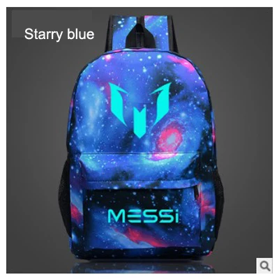 Starry blue Рюкзак с логотипом Месси, сумка для мужчин и мальчиков, сумка для путешествий, рюкзак для подростков, школьный подарок, детский рюкзак, Mochila Bolsas Escolar FN893 - Цвет: Starry blue