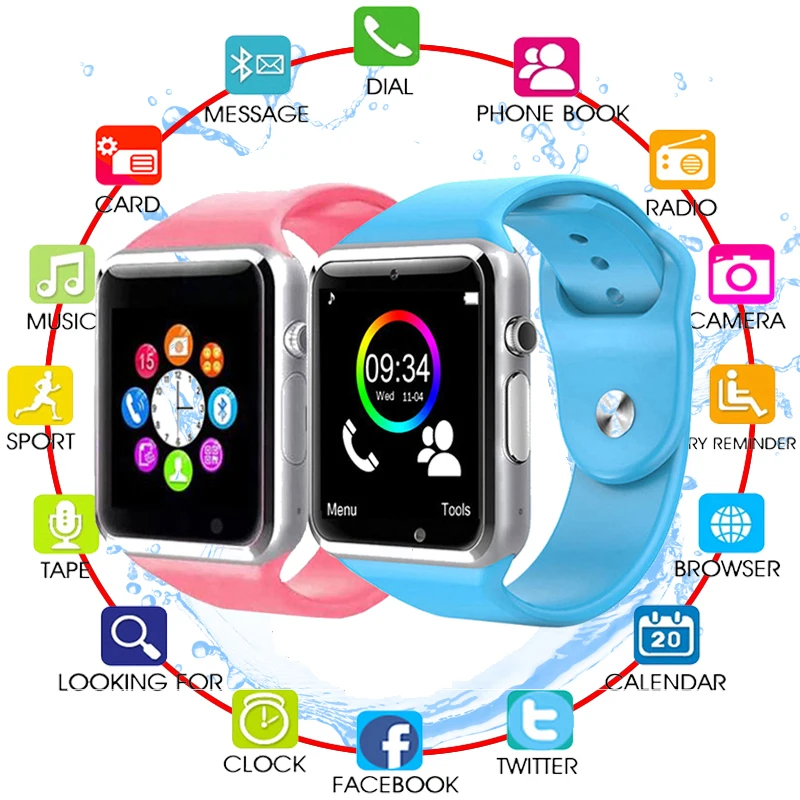 Мужские умные часы с Bluetooth спортивные наручные поддержкой 2G SIM tf камера для