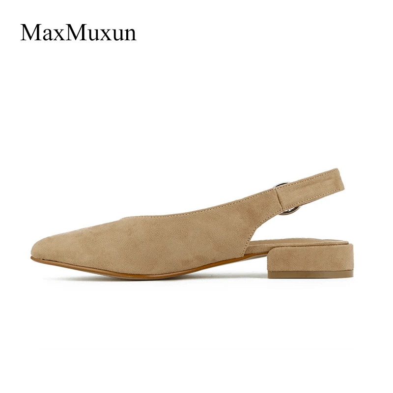 MaxMuxun/женские пикантные туфли-лодочки с острым носком и ремешком на пятке; Туфли-гладиаторы с пряжкой на низком квадратном каблуке; женские черные модельные туфли-лодочки из искусственной замши