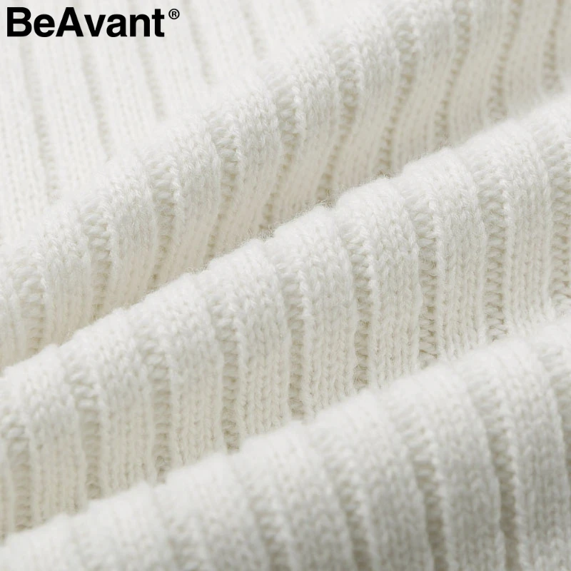 BeAvant вязаное платье из двух частей, элегантный осенне-зимний женский свитер, платье, костюм, белые пояса, длинный рукав, женские миди юбки