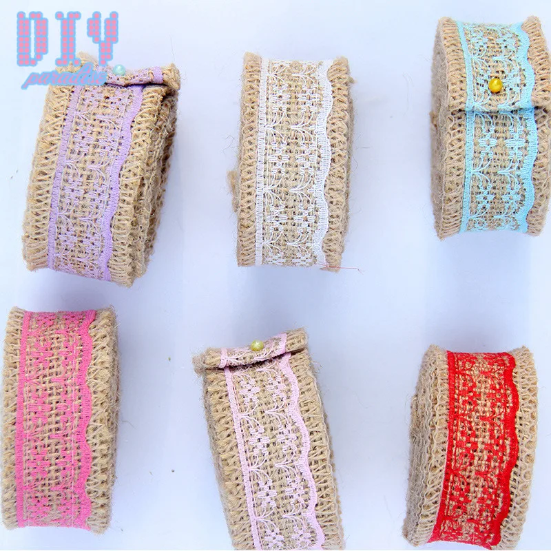 10 м DIY Ручная работа ретро лента из натуральной мешковины кружевная Лента отделка