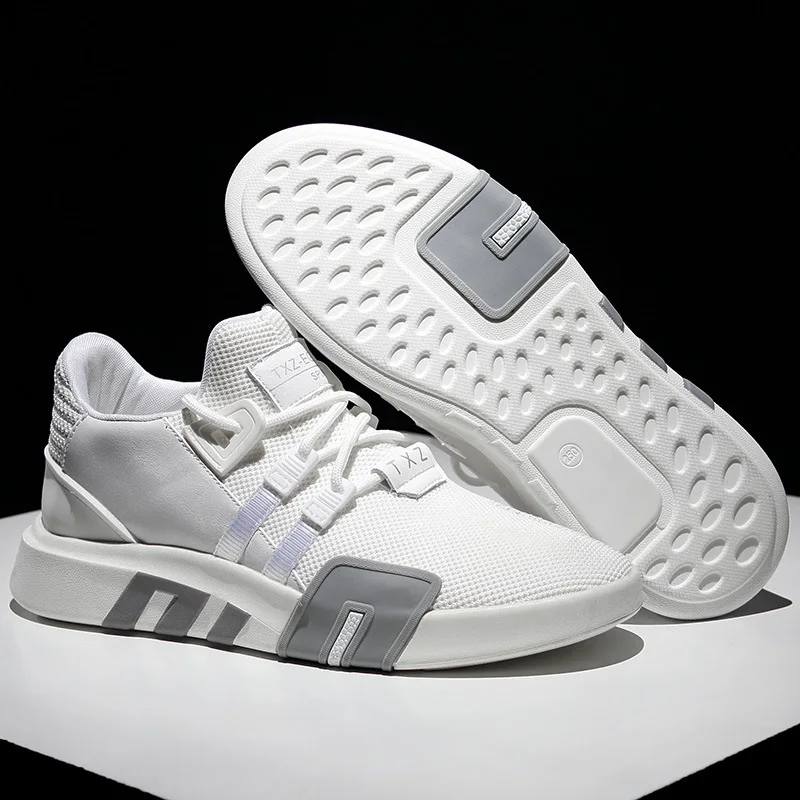 New Sneakers Men Lace-up Casual Shoes Breathable Mesh Adult Male Tenis Footwear Soft Platform Trend White Shock Cushion Light | Обувь