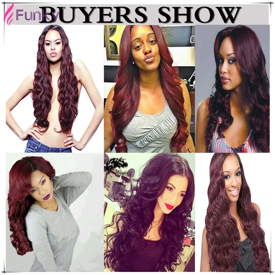 Красота Волос 99j Бразильские Волосы Свободная Волна Lace Closure With Цвет 4 шт. Связки