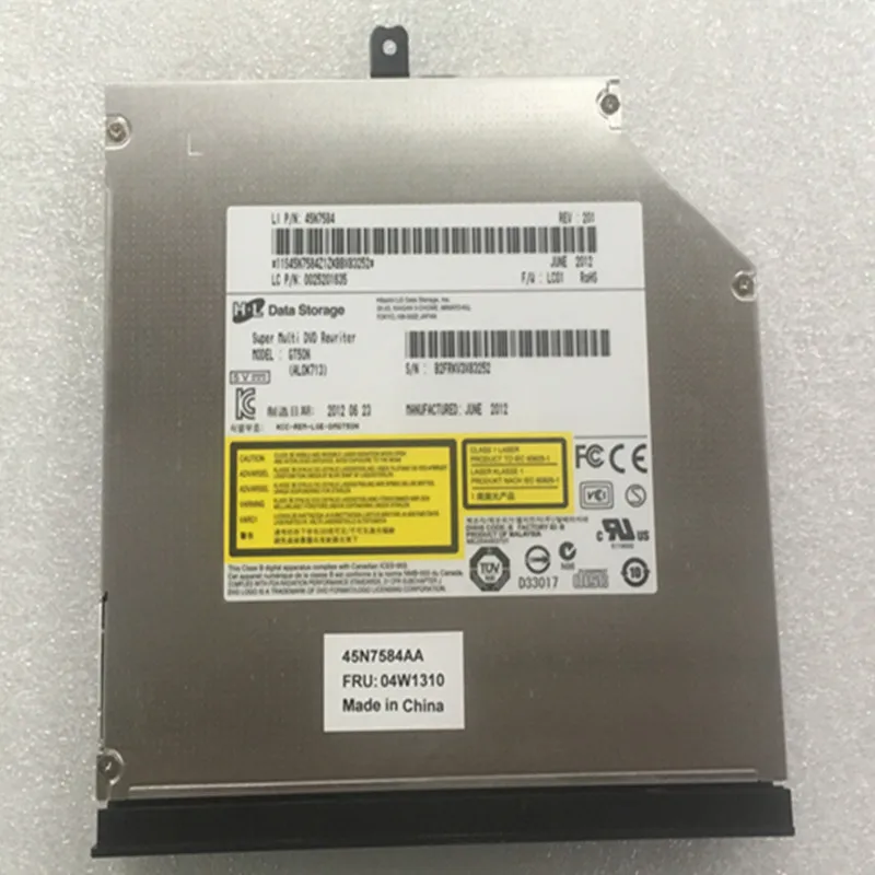 Оригинальный ультратонкий 12,7 мм DVDRW GT50N GTB0N, совместимый с Lenovo L430 L530 FRU:04W1310 Оригинальный ультратонкий 12,7 мм DVDRW GT50N GTB0N, совместимый с Lenovo L430 L530 FRU:04W1310