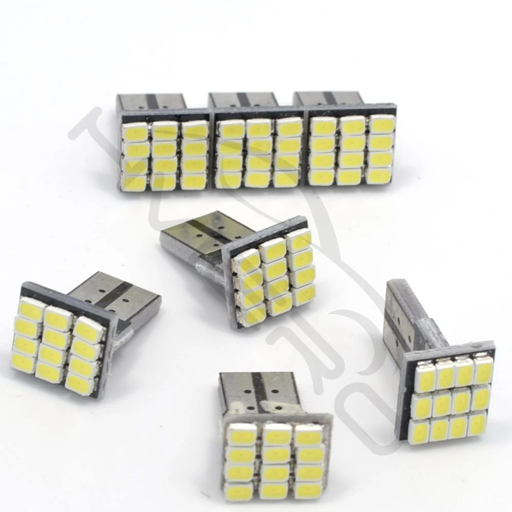 2X T10 W5W 12SMD 1206 автомобиля на танкетке белые светодиодный AC/DC 12V Canbus без ошибок
