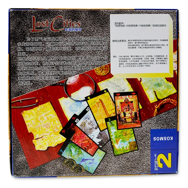Горячая Распродажа 2 игровая панель игра Lost Cities World Adventure карточные игры