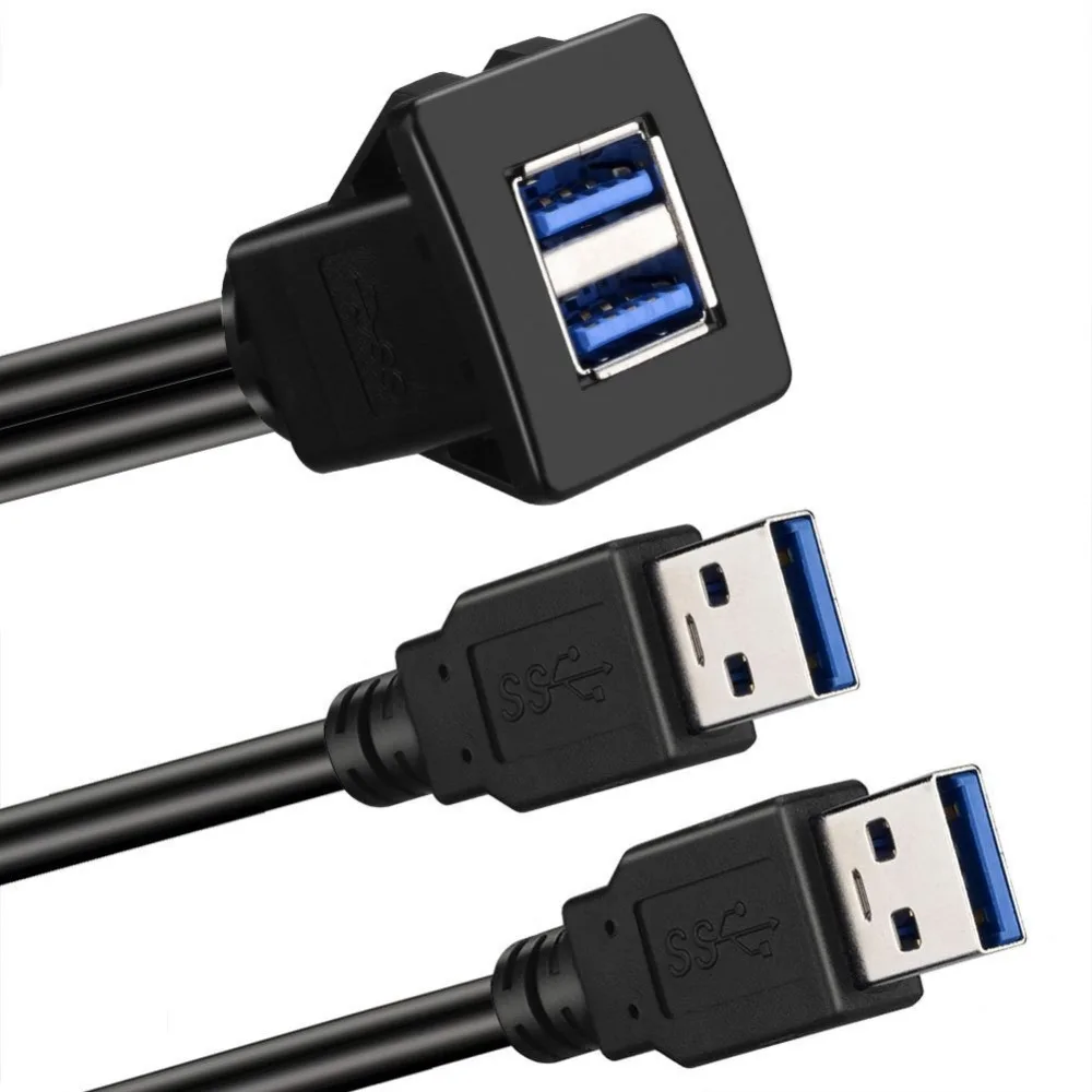 Удлинительный кабель с двумя портами квадратная панель USB 3 0 удлинитель пряжкой