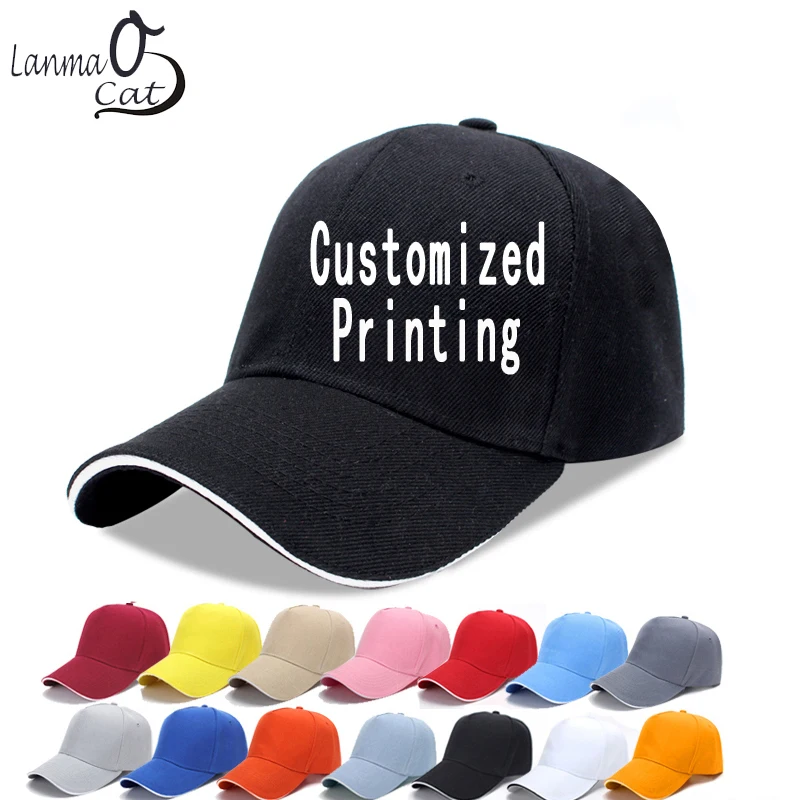 

Adjustable Unisex Men Women Baseball Printed Hat Custom Logo Trucker Caps black white pink yellow red blue orange gray hats