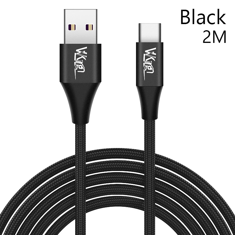 VVKing USB быстрая зарядка type C кабель QC3.0 3A зарядка 1,5 м 2 м для samsung Xiaomi huawei LG Быстрая зарядка 3,0 телефонный кабель Шнур - Тип штекера: Black-2M