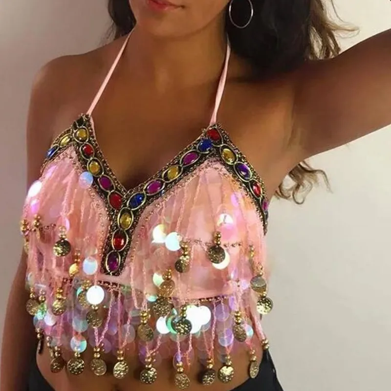 COKAGO Sequin бикини с кисточками Топ женский купальник пуш ап 2019 бюстгальтер