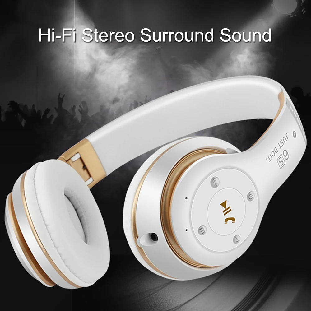 6S Беспроводные Bluetooth 4,2 наушники складные шлем аудио Hifi стерео бас гарнитура с микрофоном Поддержка TF карты FM радио