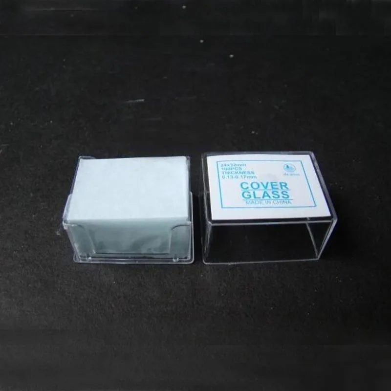 24X32mm 20x20 мм 18X18 мм 100 шт/1 коробка крышка для микроскопа стеклянная крышка, аксессуары для микроскопа, прозрачный - Цвет: 24X32mm