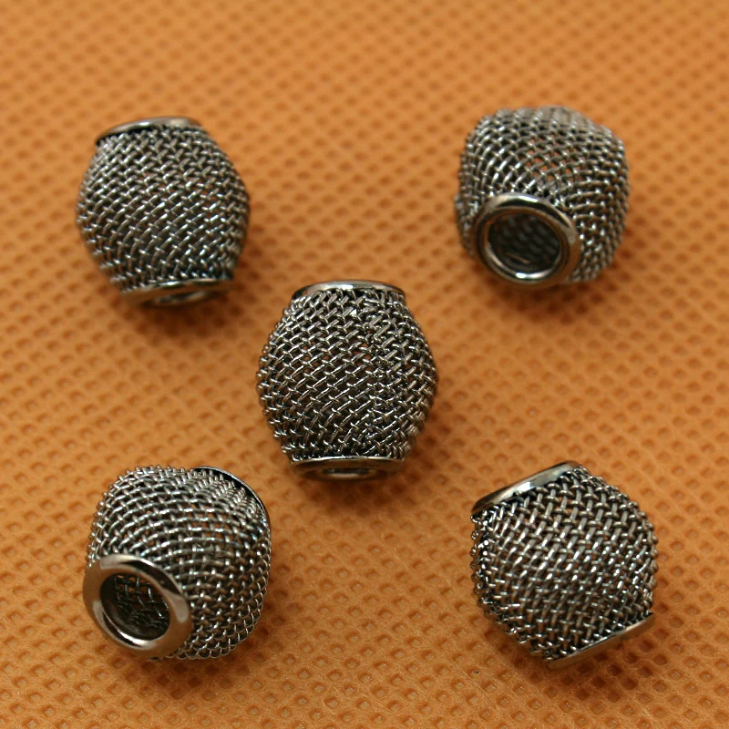 

120pcs/lot Gunmetal 12x12mm Bicone Shape Large Hole Mesh Net European DIY Beads for Bracelet Jewelry