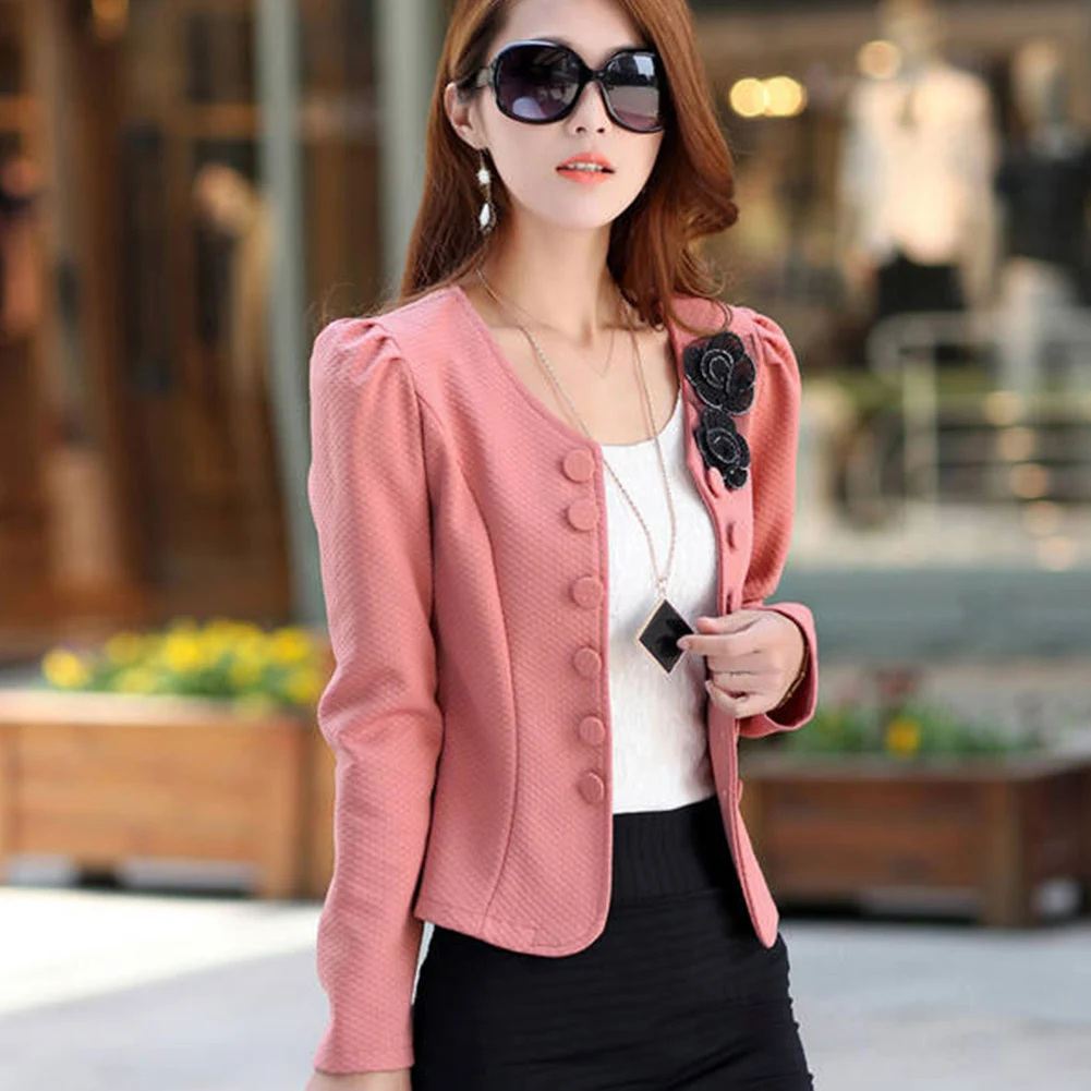 Приталенное Женское пальто на пуговицах с цветочным принтом открытая мода