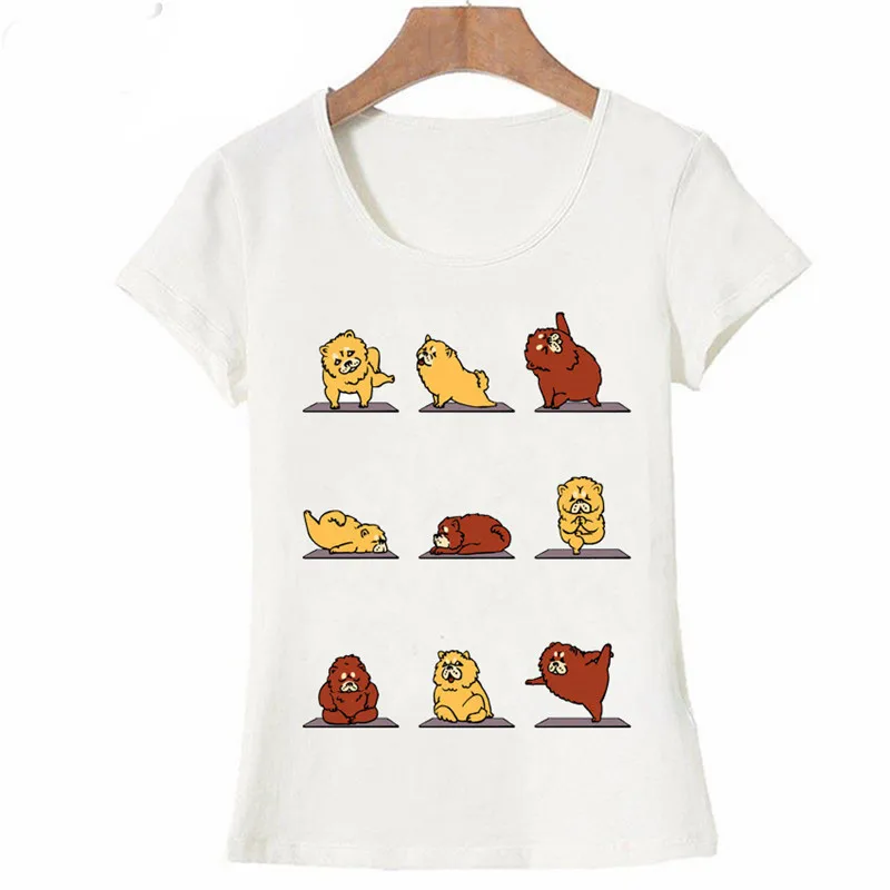 I Love My Chow Dog Yo ga дизайнерская футболка забавная женская Повседневная летняя с