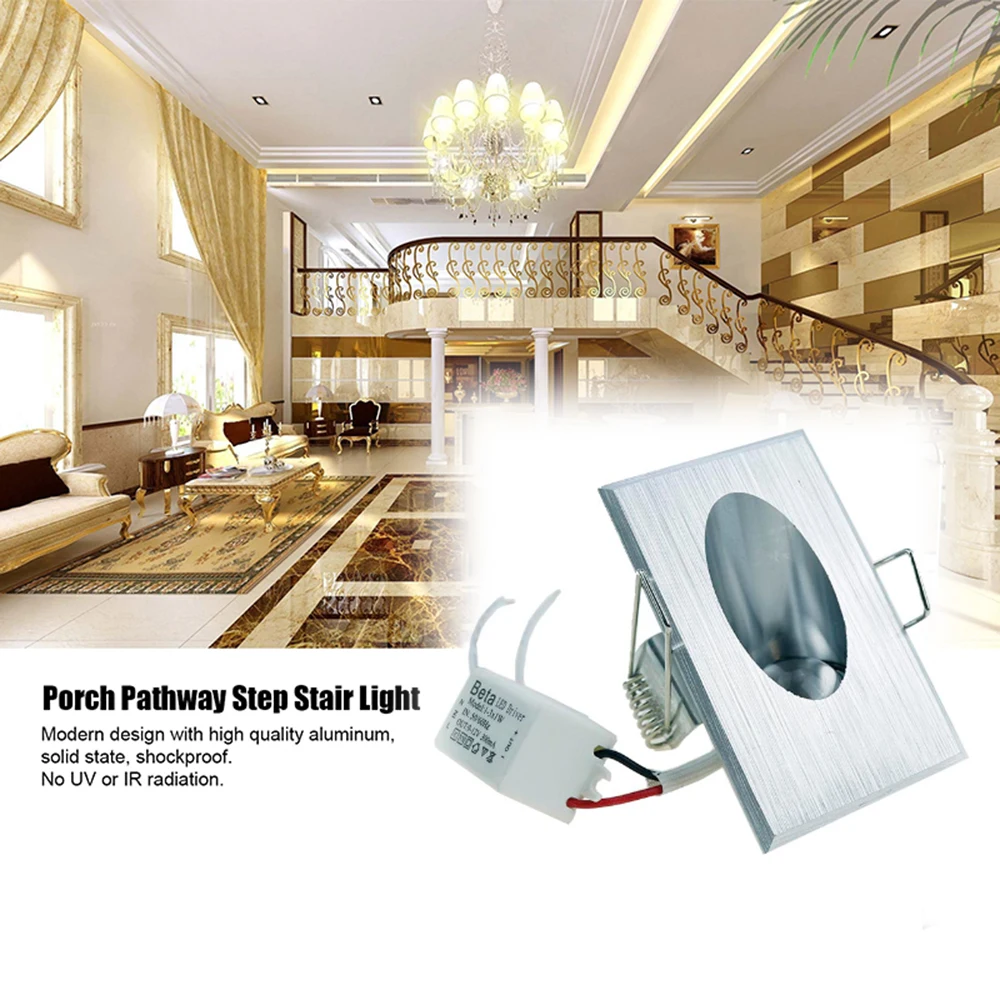 

LED footlight stairs wall lamp Sconce Ressessed in 3W 110V 220V Basement Bulb Porch Pathway Step lights for foyer corner VR