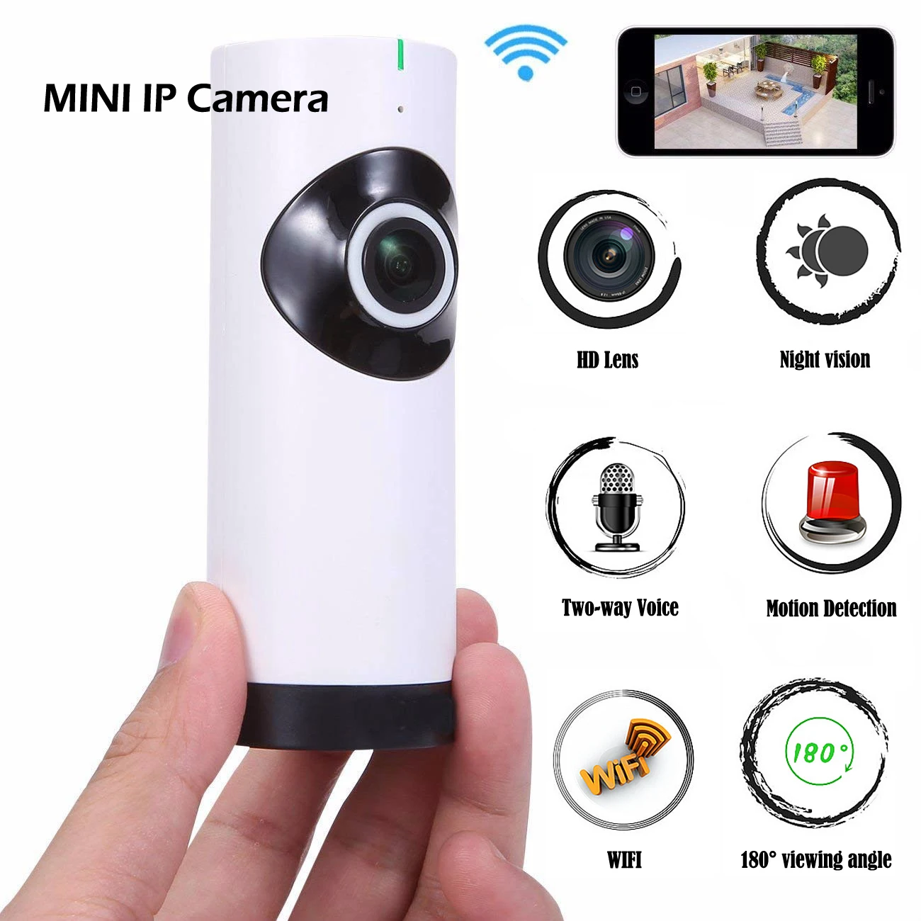 720P HD Home Security Camera Mini Wireless Wifi Surveillance Night Vision Motion Detection Monitor |