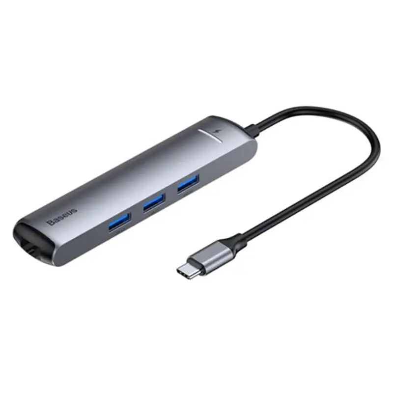 Baseus 6в1 концентратор адаптер для MacBook Pro концентратор usb type C к USB 3,0 HDMI RJ45 USB разветвитель для huawei Matebook аксессуары для компьютера