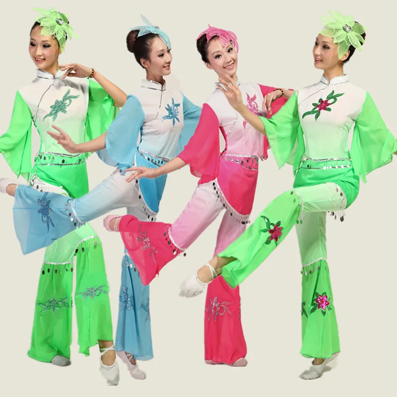 Hanfu платье национальные танцевальные костюмы yangko одежда классические